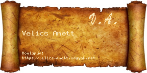 Velics Anett névjegykártya